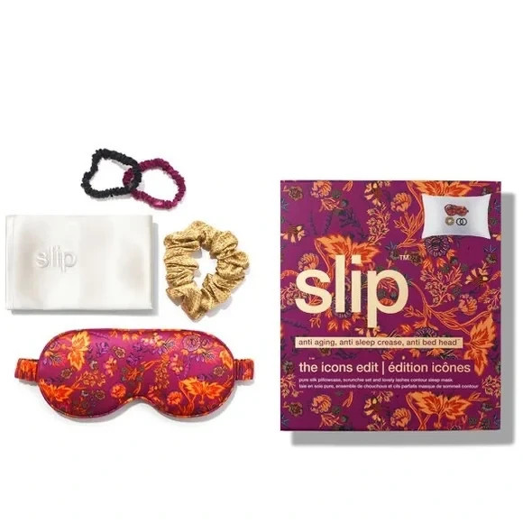 New Slip The Icons Edit Pillow Case, Contour Eye Mask, & Scrunchies Gift Set gallery