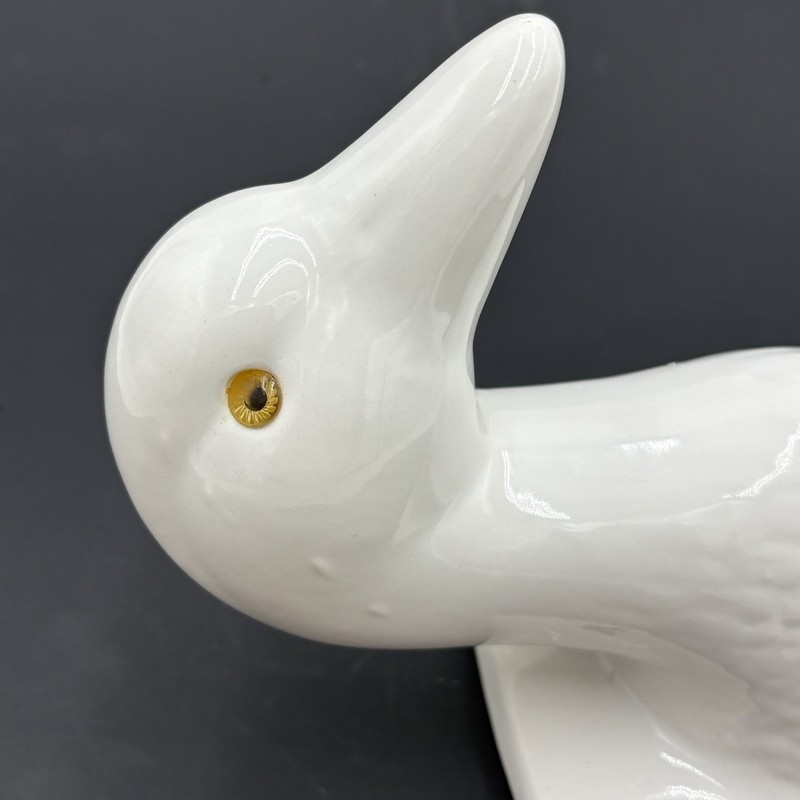 White Ceramic Goose Duck Head Wall Mount Hook Apron Towel Holder Farmhouse Chic gallery