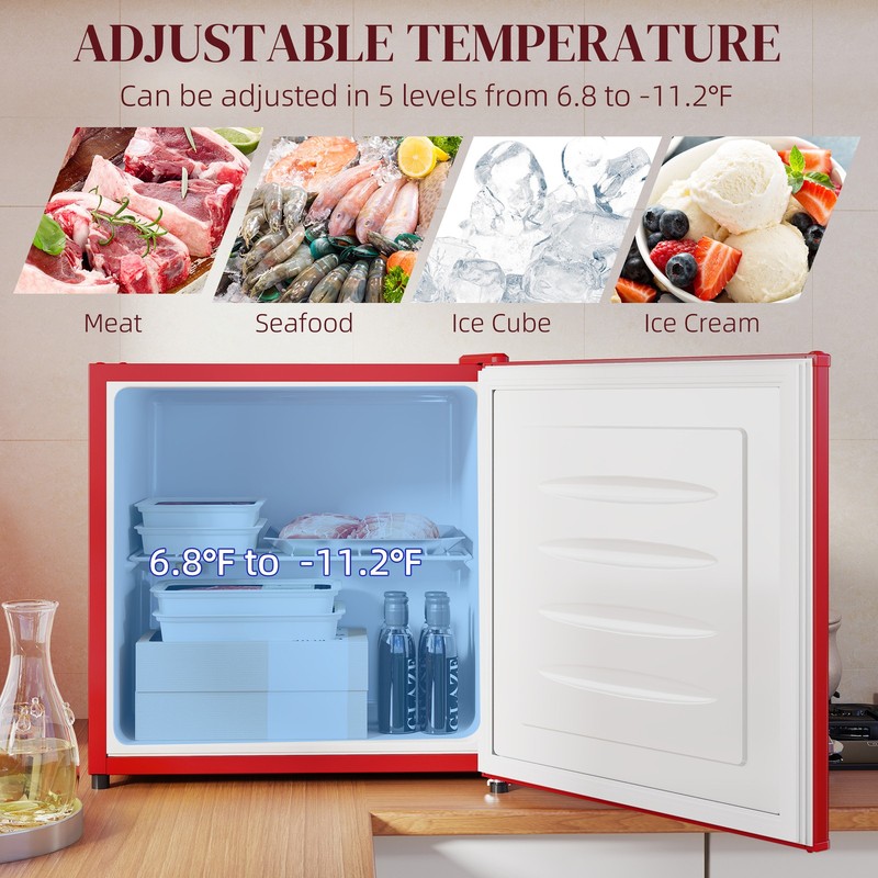 Mini Freezer Countertop 1.1 Cu.Ft Compact Upright Freezer for Home Office Red gallery