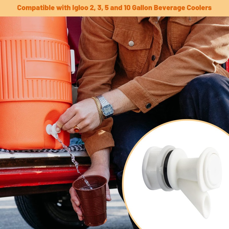 3Pcs Push-Button Spigot Cooler Spigot to Igloo 2-10 Gallon Water Coolers Durable gallery
