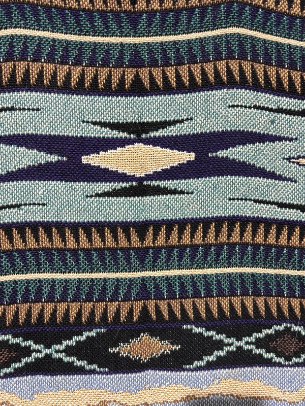 Vintage Goodwin Weavers Throw Tapestry Aztec Southwest Country Horses 48x70 gallery