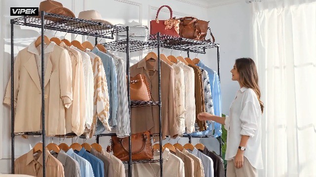Expandable Clothes Rack Adjustable from 62 to 96 Inches 4 Shelves Storage gallery