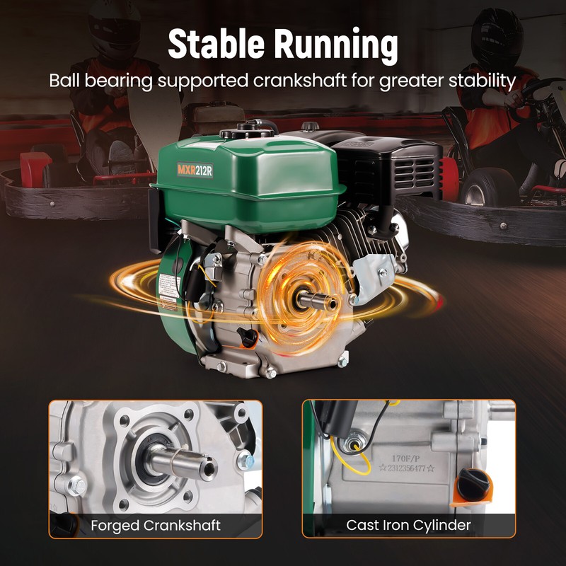 212cc 7HP Engine Motor Gas Pull Start Horizontal OHV For Mini-Bike Log Splitter gallery