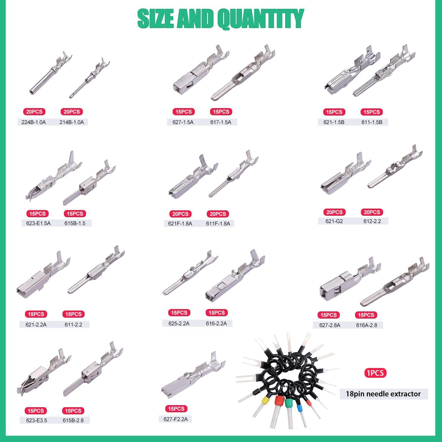 Car Electrical Wire Terminal Pins Connector Kit 1/1.5/1.8/2.2/2.8mm Auto Crimp gallery
