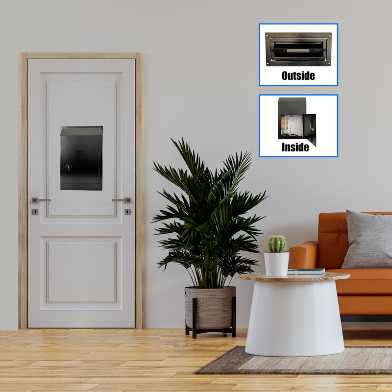 OPEN BOX Locking Door Drop Box with Combination Lock – Mailbox with Rear Access gallery