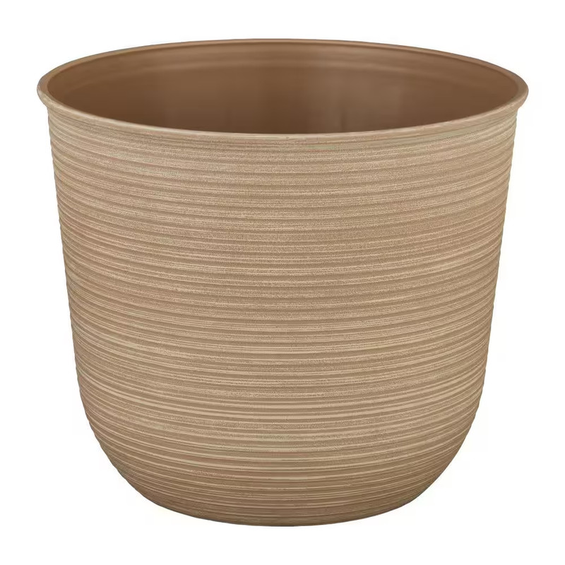 Thatcher Medium Beige Plastic round Planter with Drainage Hole (11.3 In. L X 11. gallery