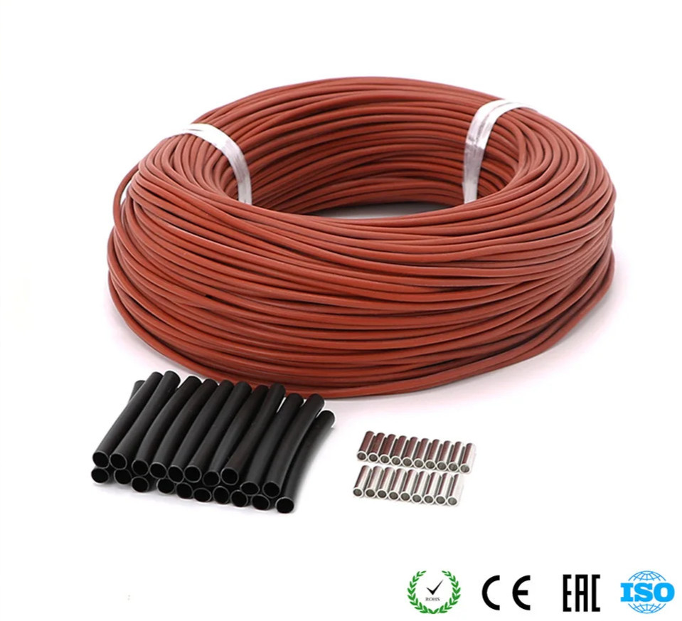 Infrared Carbon Heating Cable 12K 33Ohm 5-100m Electric Floor Heating Wire Kits