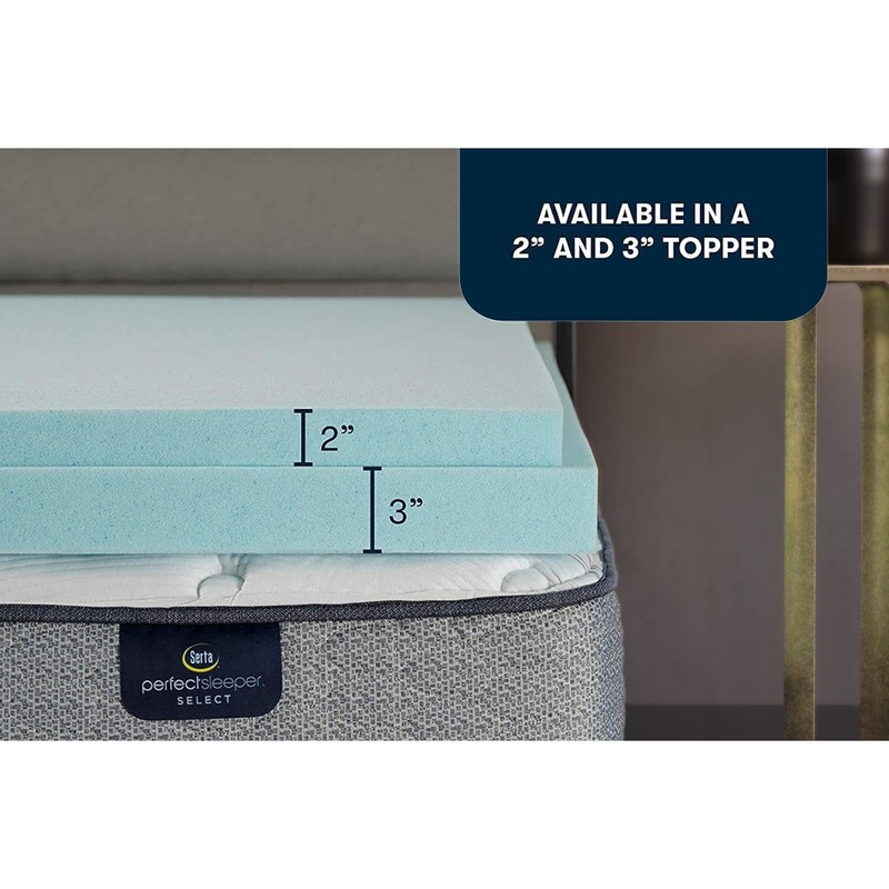 Serta Sertapedic ThermaGel Cooling Memory Foam Mattress Topper, Medium Firmness, gallery