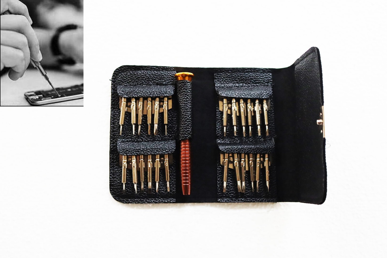25 in 1 Screwdriver Set Precision Repair Tool Leather Kits for PC&Watch Repair gallery