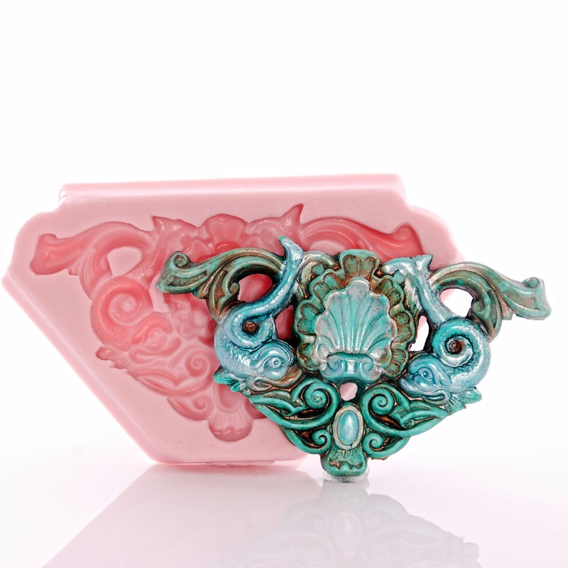 Scroll work Silicone Mold Fondant Chocolate Sugar Resin Polymer Clay Metal (749) gallery