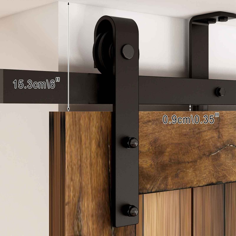 4FT-20FT Sliding Barn Door Hardware Kit Rail Roller Closet Ceiling Mount Track gallery