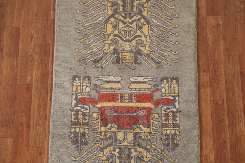 Gray Geometric Heriz Serapi 6 ft. Runner Rug Handmade Wool 5' 11" x 2' 7" gallery