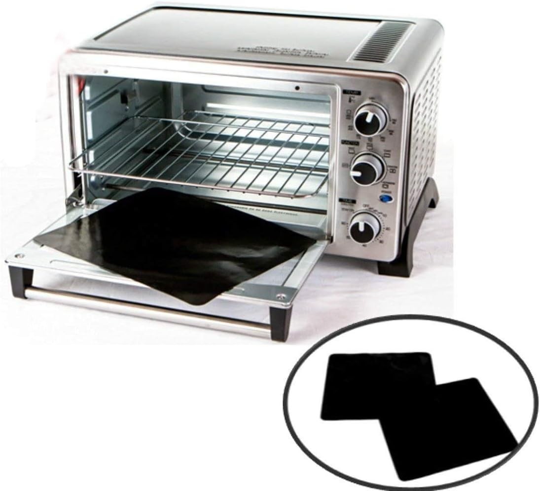 TWO-PACK 100% Non-Stick 11" Toaster Oven Liner. Finally, 11 x 9 inches, Black gallery