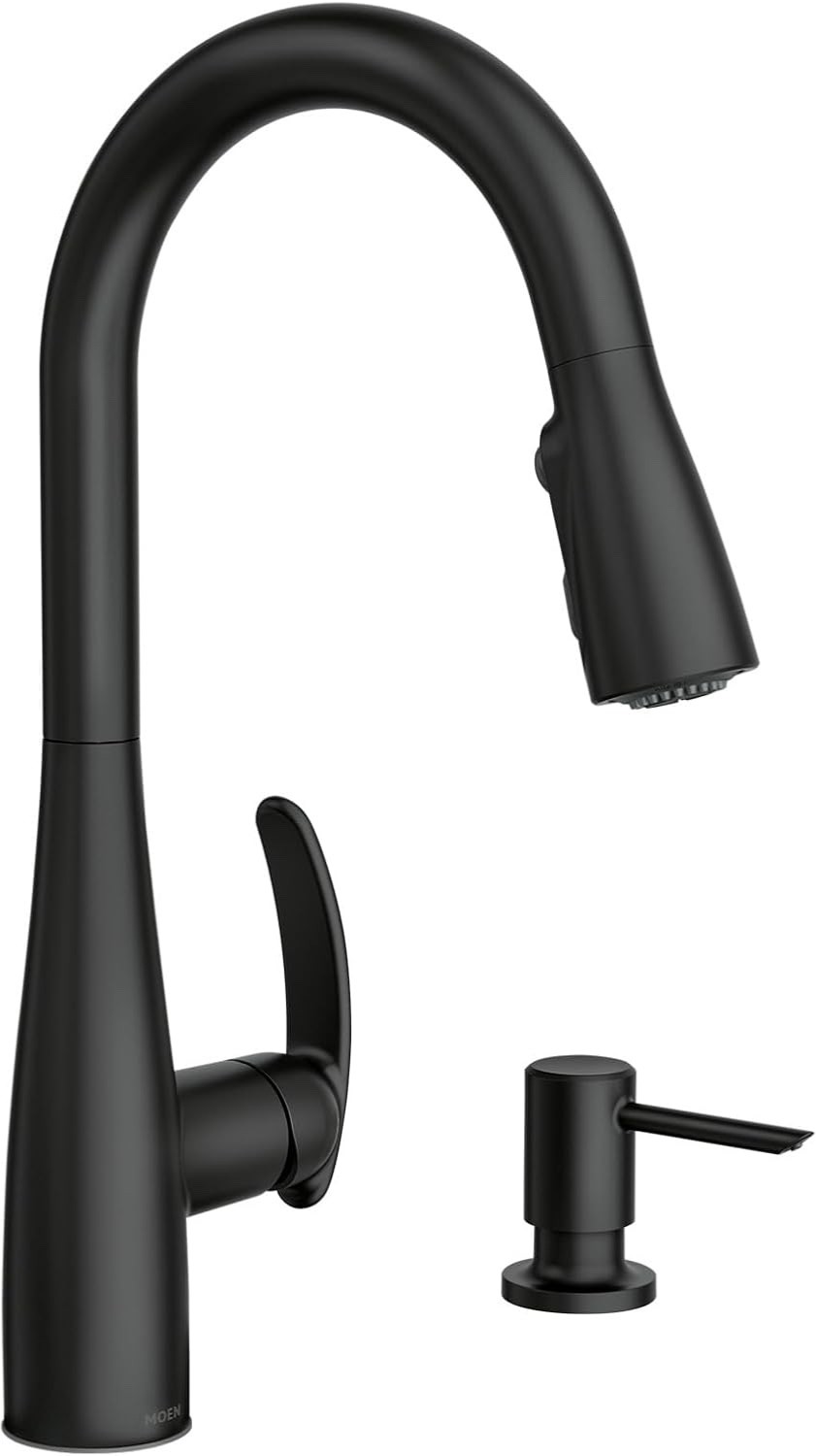 Moen One-Handle High Arc Pulldown Kitchen Faucet w/ Soap Dispenser gallery
