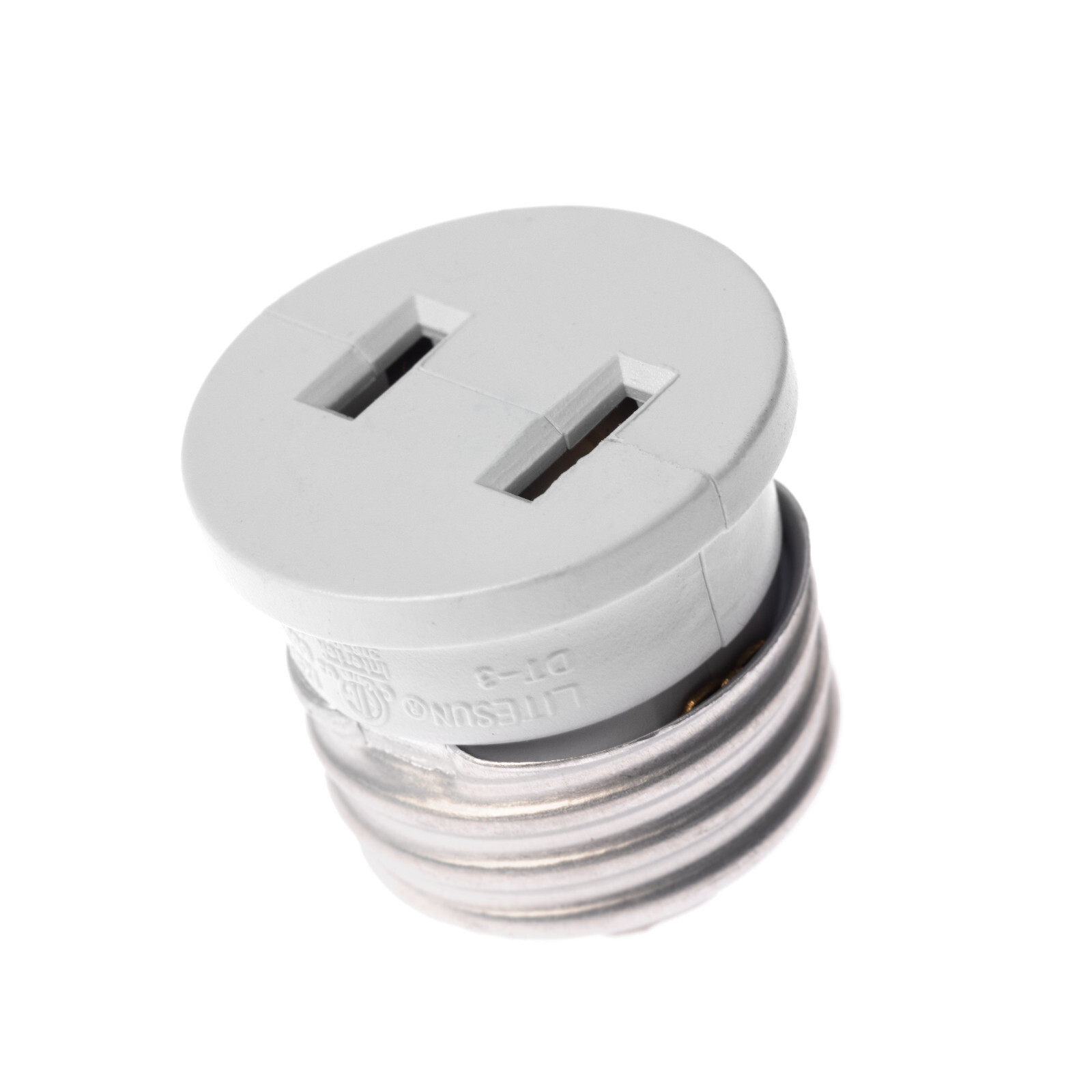 Polarized E26 Base Light Bulb Socket Plug – Convert Any E26 Socket into 2 Prong gallery