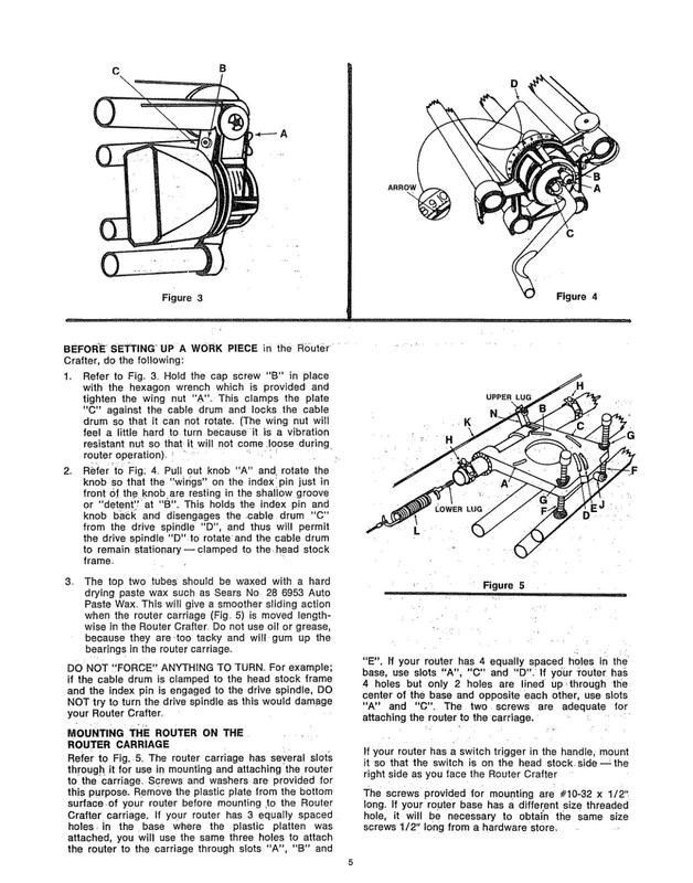 Operator Instruction Manual Fits Craftsman (Router Crafter) 720.25251 gallery