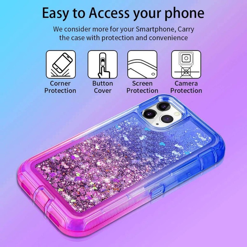 For iPhone 13 Pro Max 13 Mini 13 Shockproof Liquid Glitter Bling Heavy Duty Case gallery