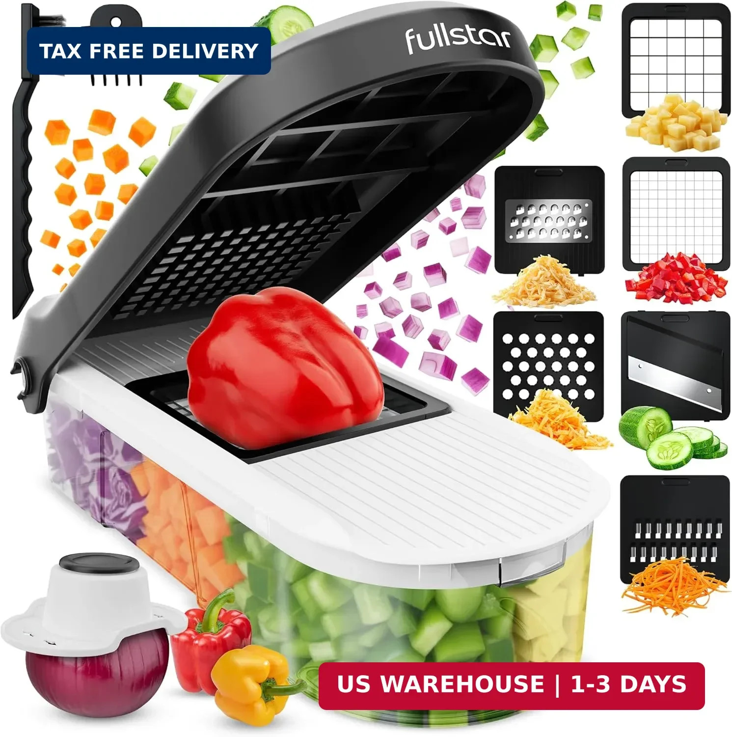 Fullstar Mandoline Slicer for Kitchen - Vegetable Chopper, Onion Potato Food Veg gallery