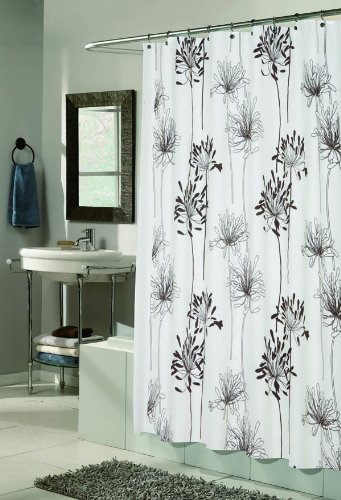 Cologne Fabric Shower Curtain Design With Flocking 70x72 Inch Multiple Colors