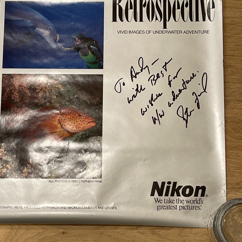 Signed Stephen Frink Underwater Nikon Photography Poster 1990 Vintage 36" x 24" gallery