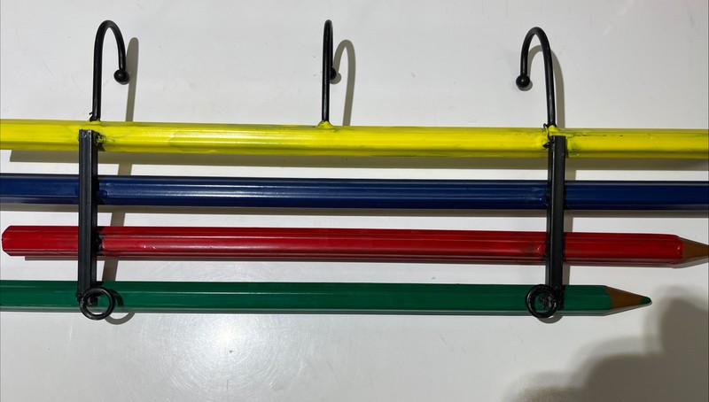 Metal colored pencil coat rack hook 19 inches X 6 inches School Room/child Room gallery