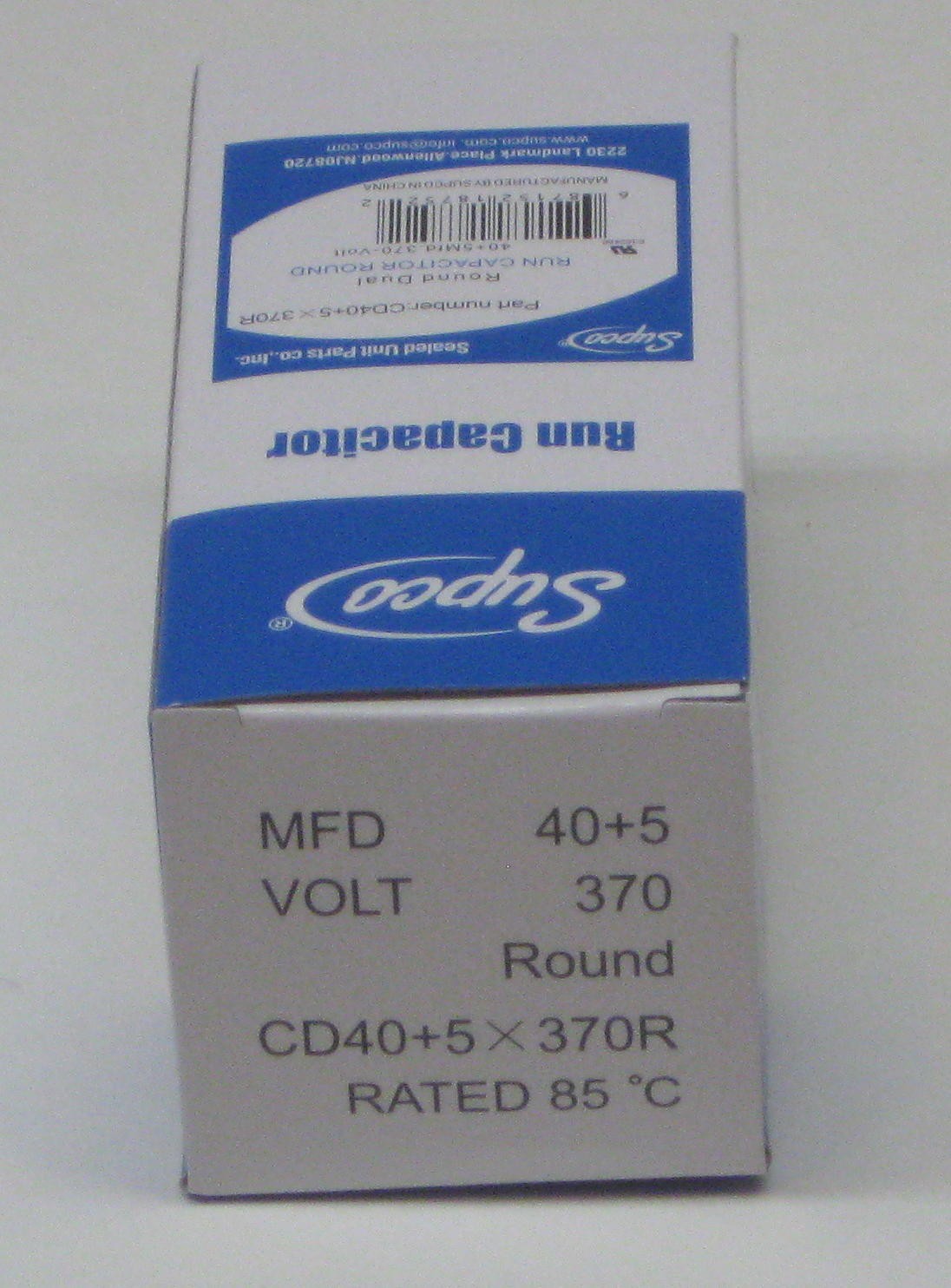 Air Conditioning HVAC Round Dual Motor Run Capacitor 40 + 5 MFD 370 Volt gallery