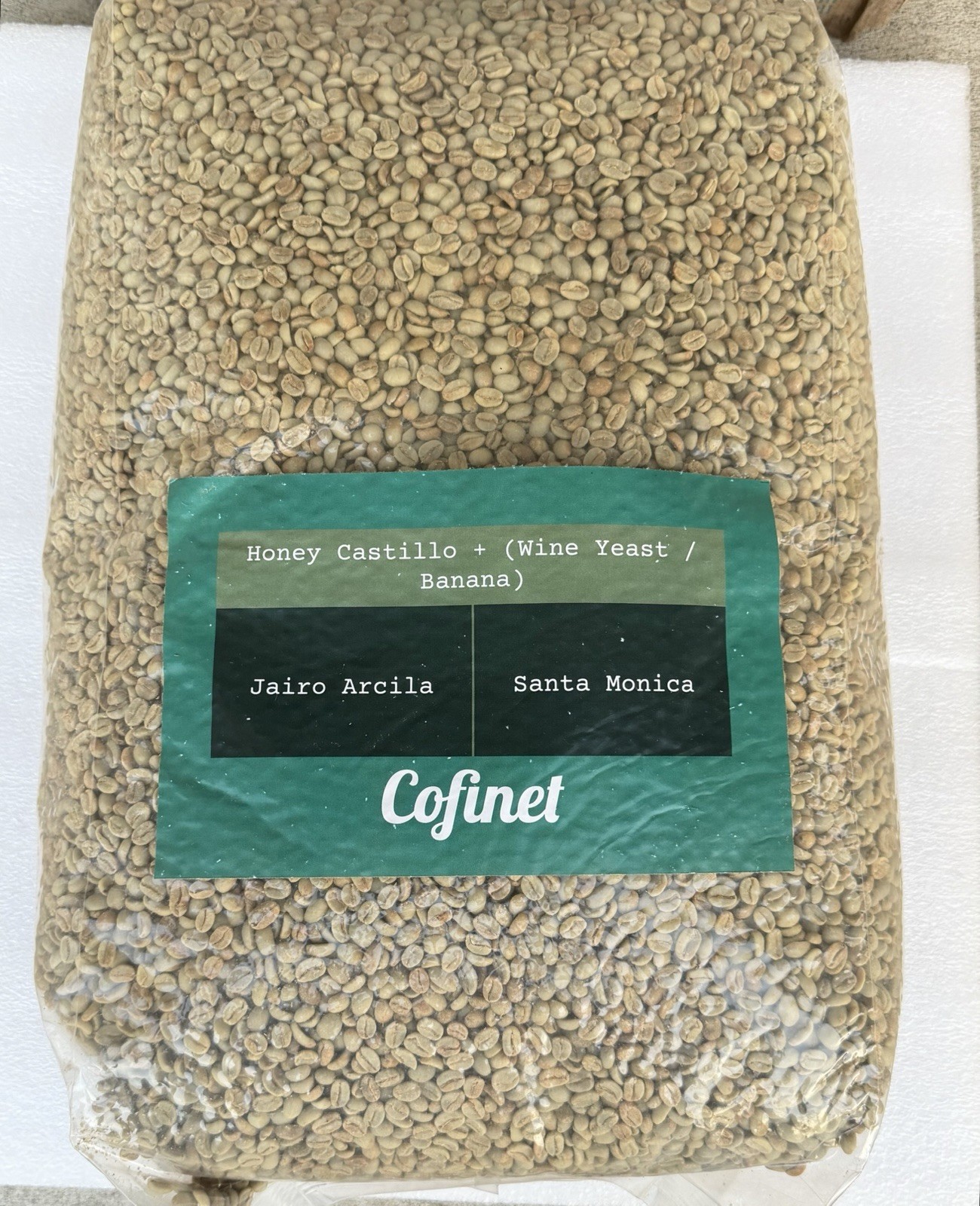 26Lbs. Colombia - Jairo Arcila Santa Monica-Banana, Unroasted Green Coffee Beans gallery
