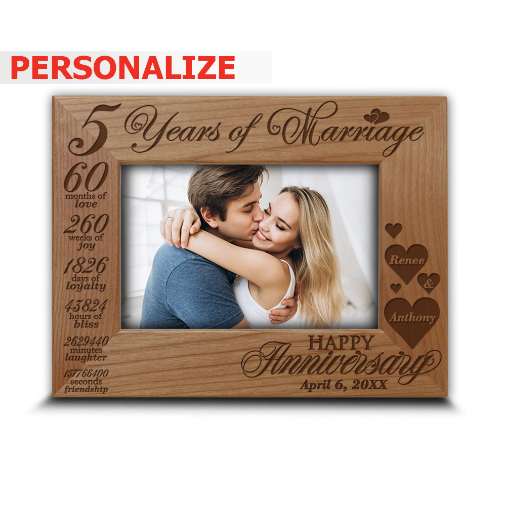 Traditional Wood Gift for 5th Anniversary-5 years of Marriage- Engraved Wood gallery