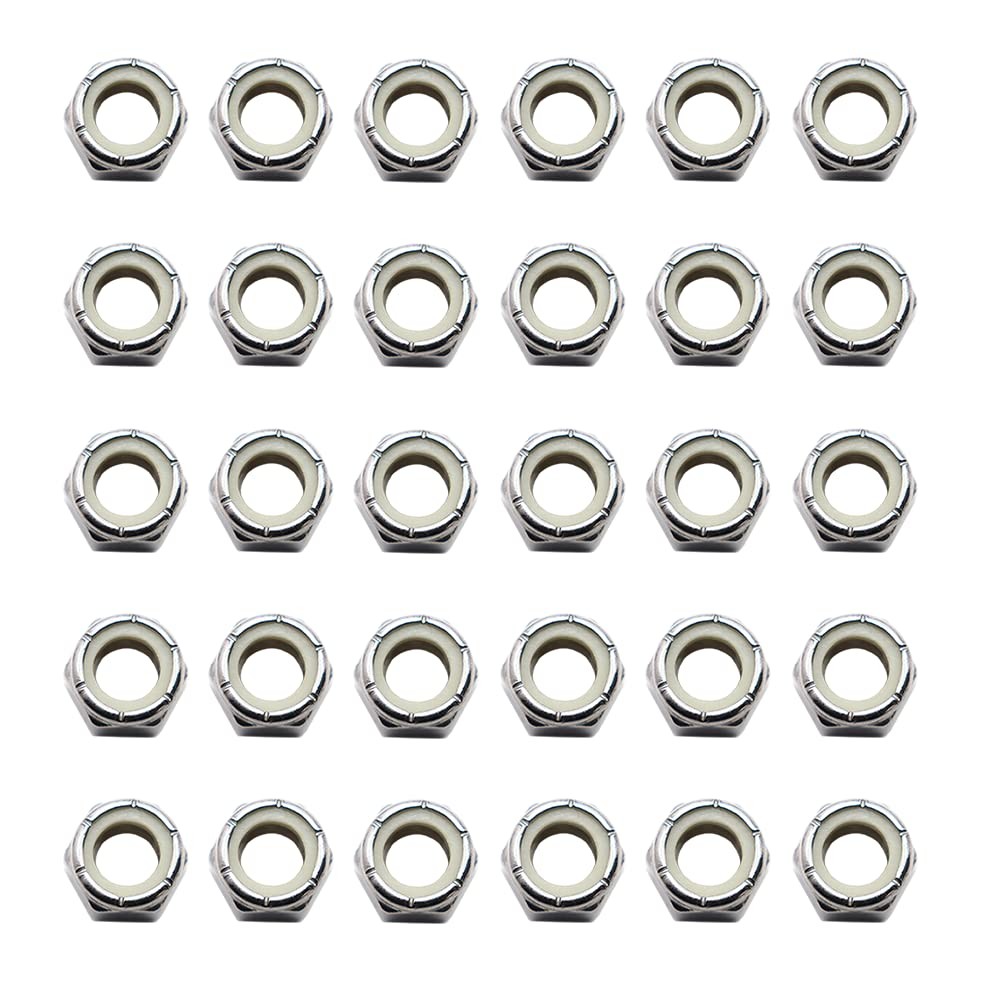 5/16"-18 Nylon Insert Hex Lock Nuts 30 Pack 304 (30 pcs), Silver gallery