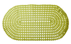 Oval Bath Mat with Pear Shape Diamond Design Anti-Slip Suction Shower Yellow