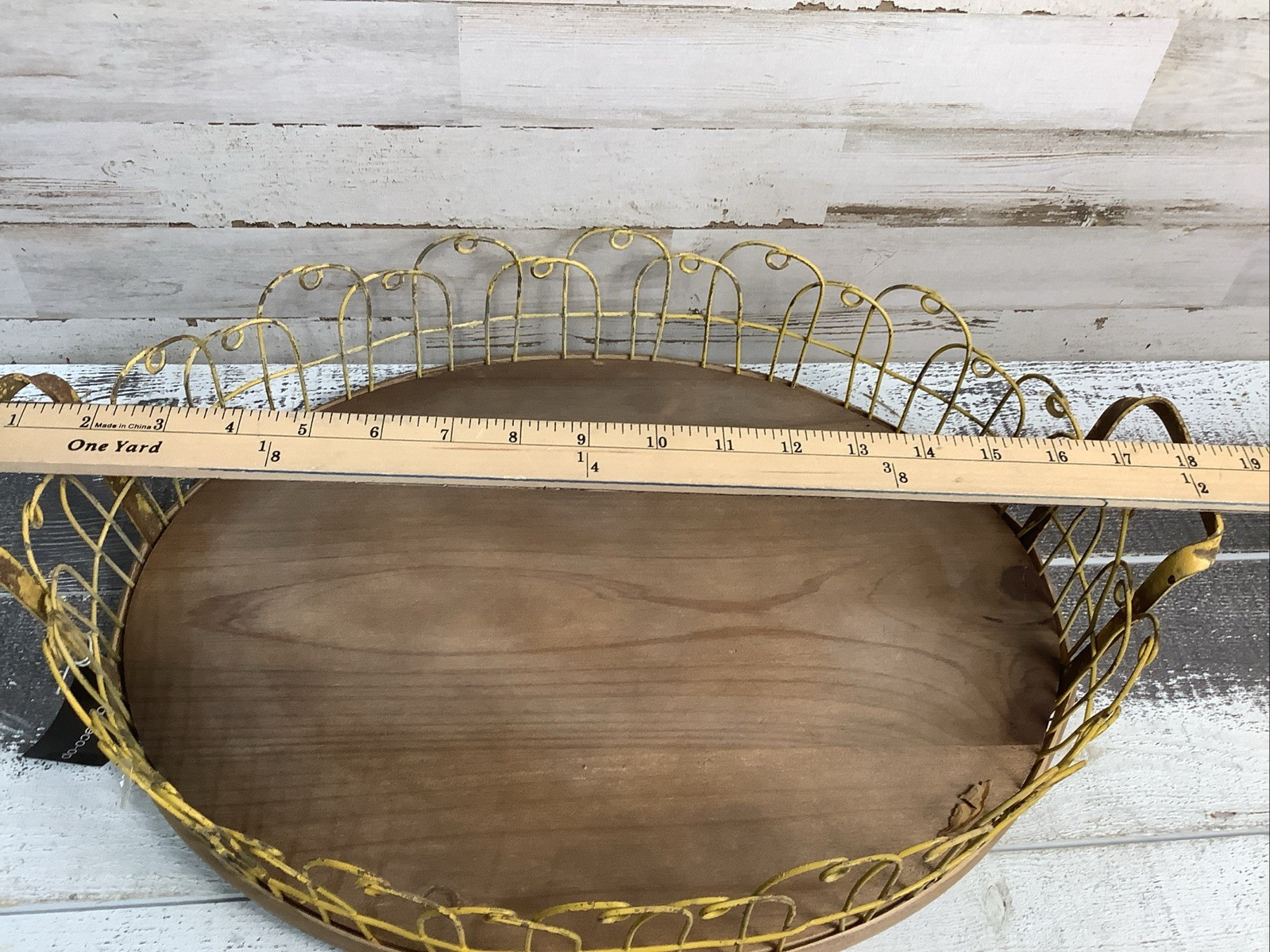Creative Co-op Wire And Wooden Tray Shabby Chic 18"x12" gallery