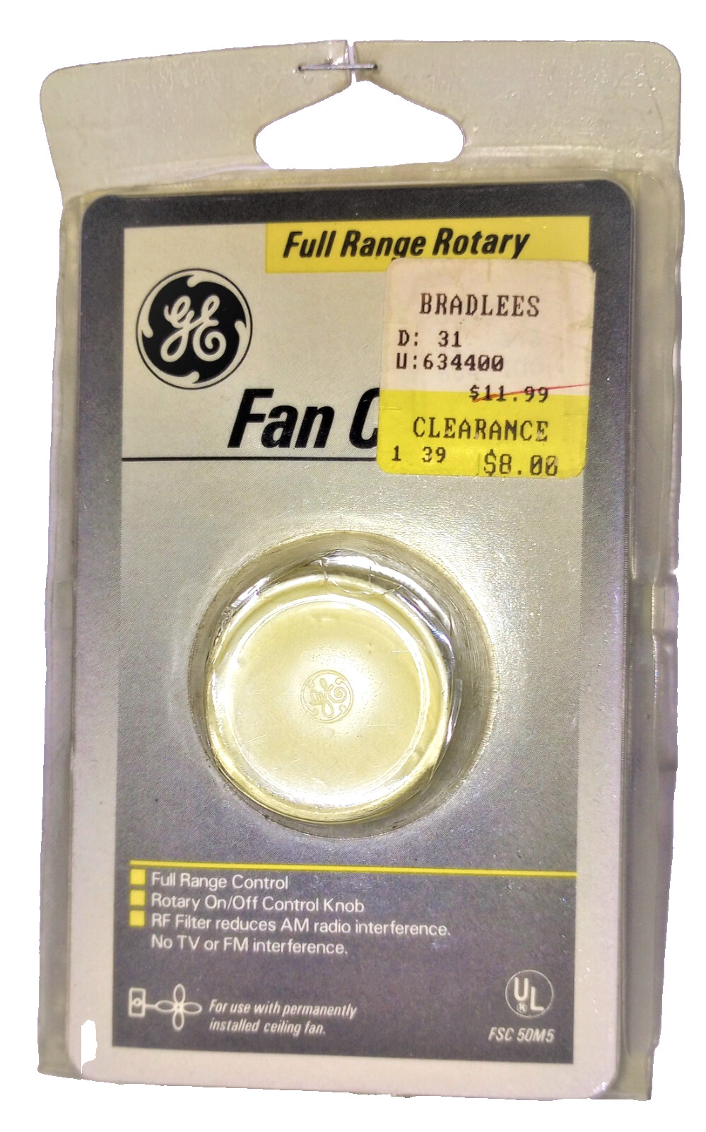 GE Full Range Rotary Fan Control - 1988 - New in Package gallery