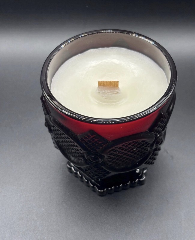 6 Oz Tallow/Beeswax Candle Vintage Ruby Red Cape Cod AVON Open Sugar Bowl | Rose gallery