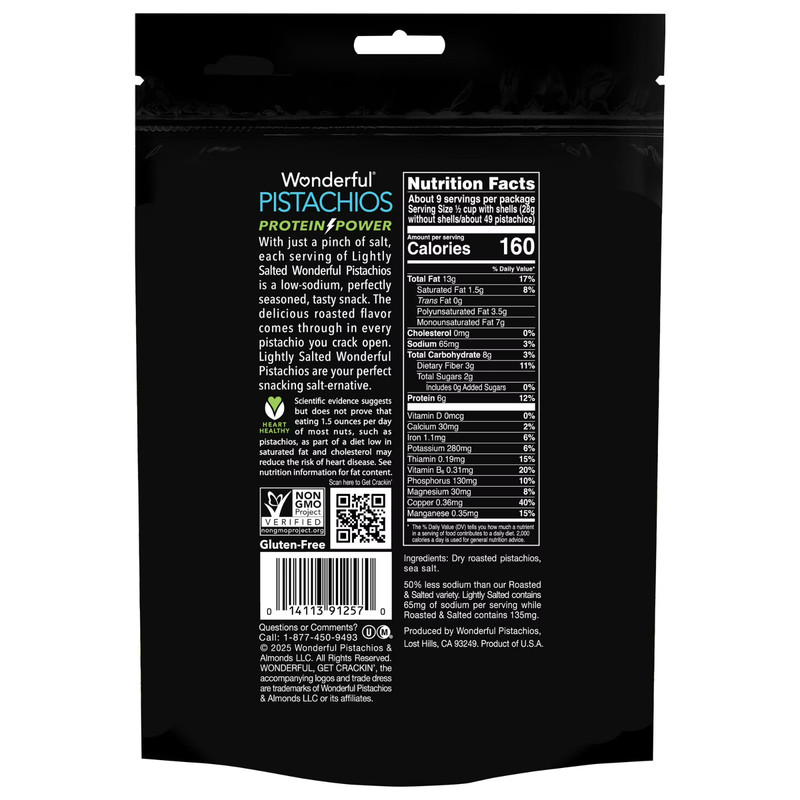 Wonderful Pistachios, In-Shell Roasted & Lightly Salted Pistachios, 16 Ounce Bag gallery