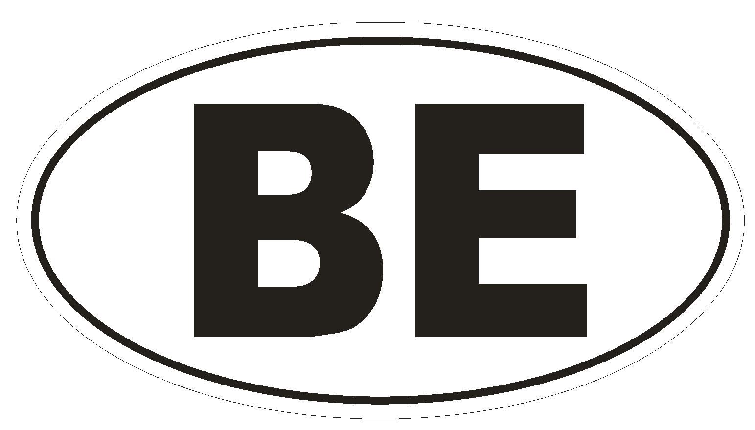 BE Belgium Country Code Oval Bumper Sticker or Helmet Sticker D898 gallery