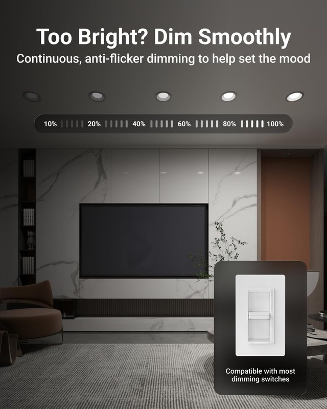 Energy-Efficient 5/6 Inch LED Recessed Downlight, Dimmable & CCT Selectable gallery