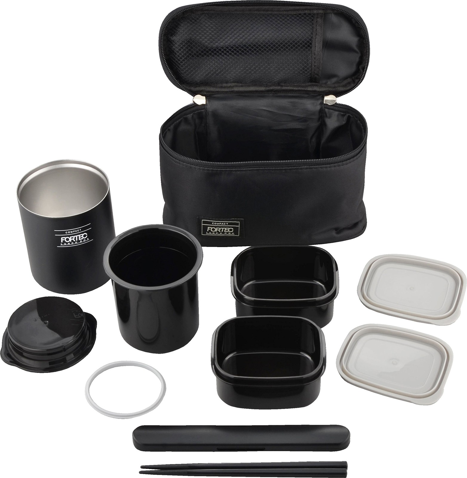 Peace Flaze Box Box Rice Lunch 640ml Black Slim Type Heating Case FLR-8161 gallery