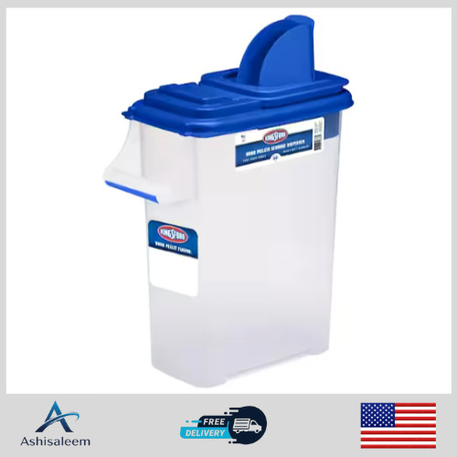 20Lbs Wood Pellet Dispenser Container EZ Pour Storage Portable BBQ Grill gallery