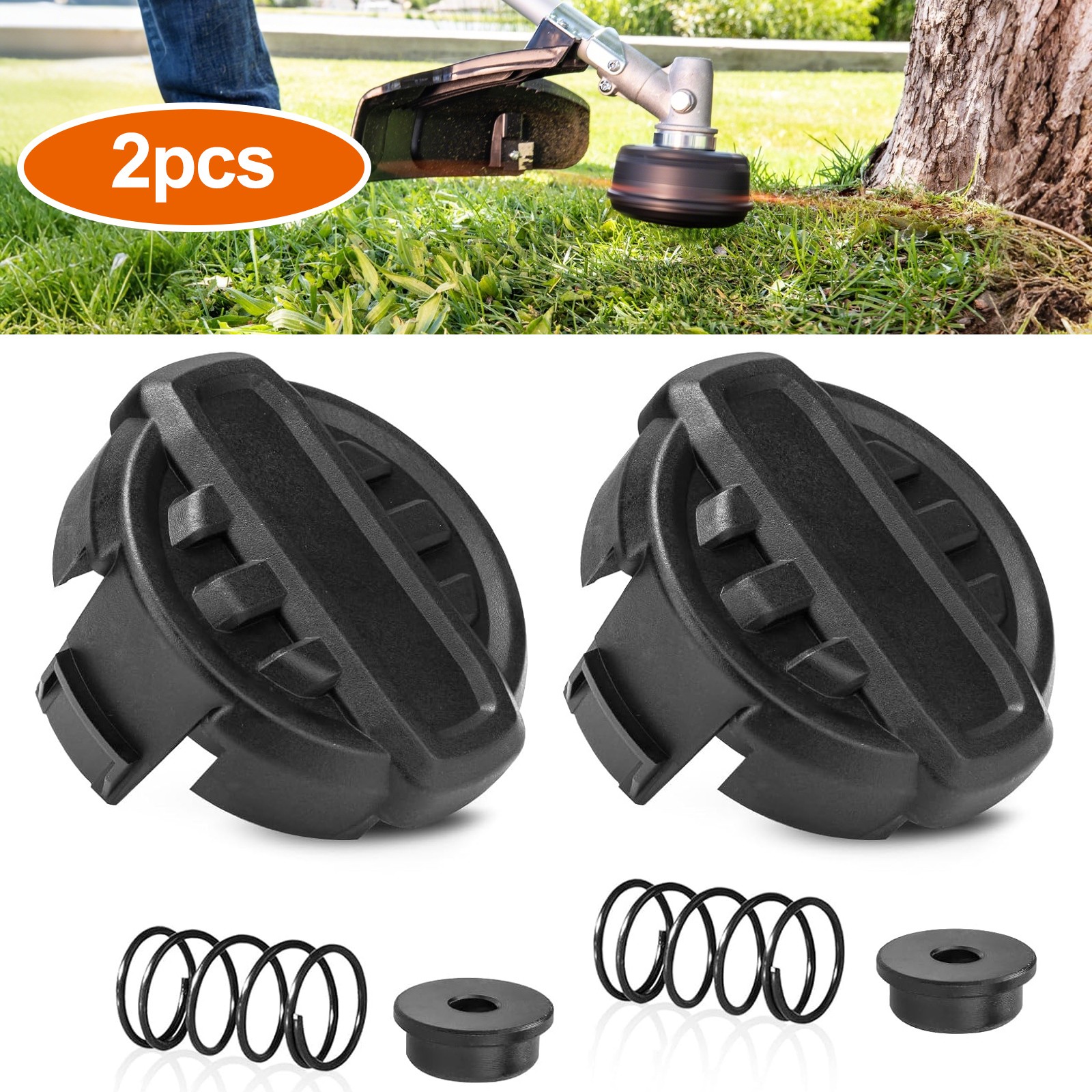 2PCS Trimmer Head Cover Cap Parts For DCST922P1 DCST922B DCST972X1 Weed Eater US gallery