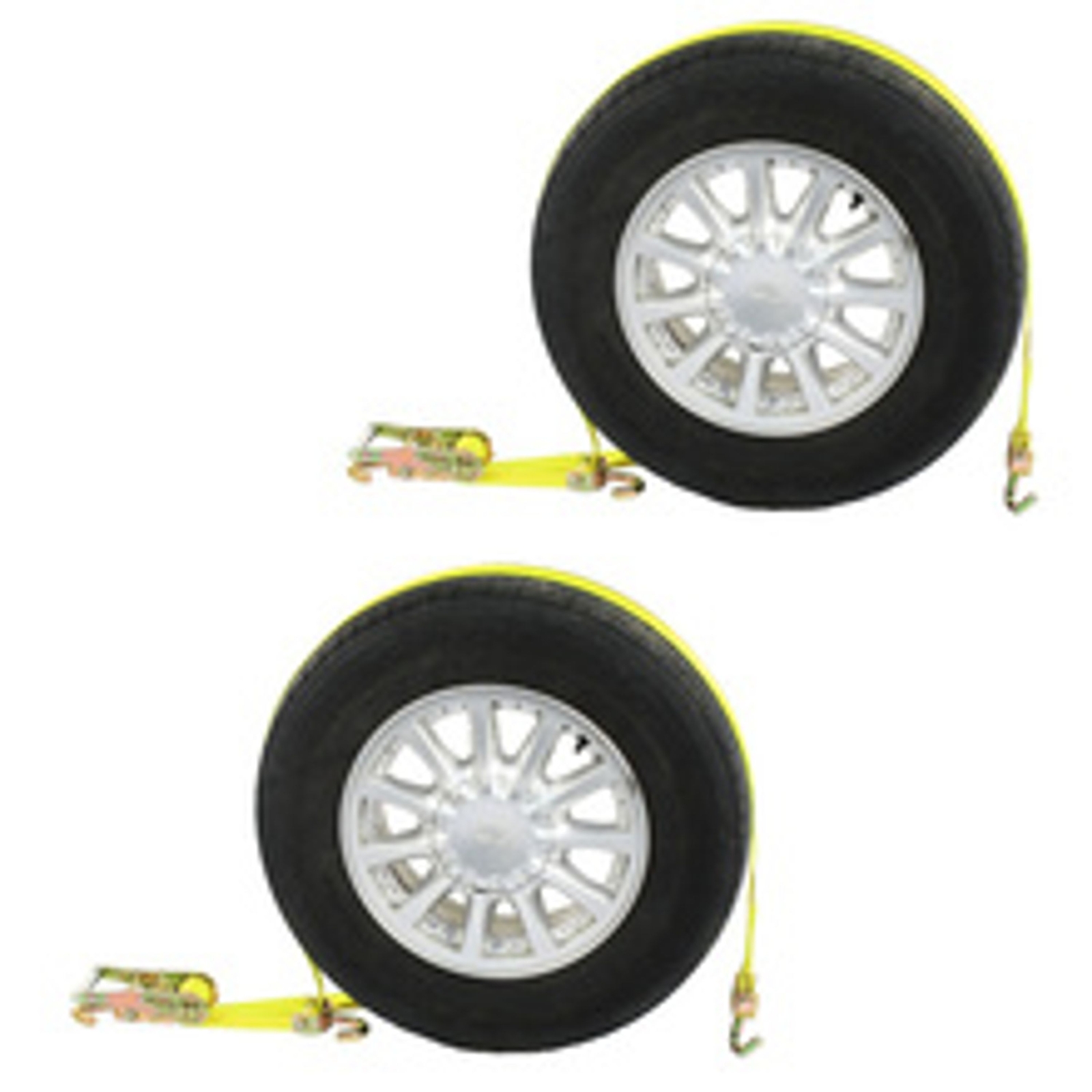 USCC 2" Wheel Strap w/Swivel Hooks and Ratchet - 2,200 Lb WLL - 2PK gallery