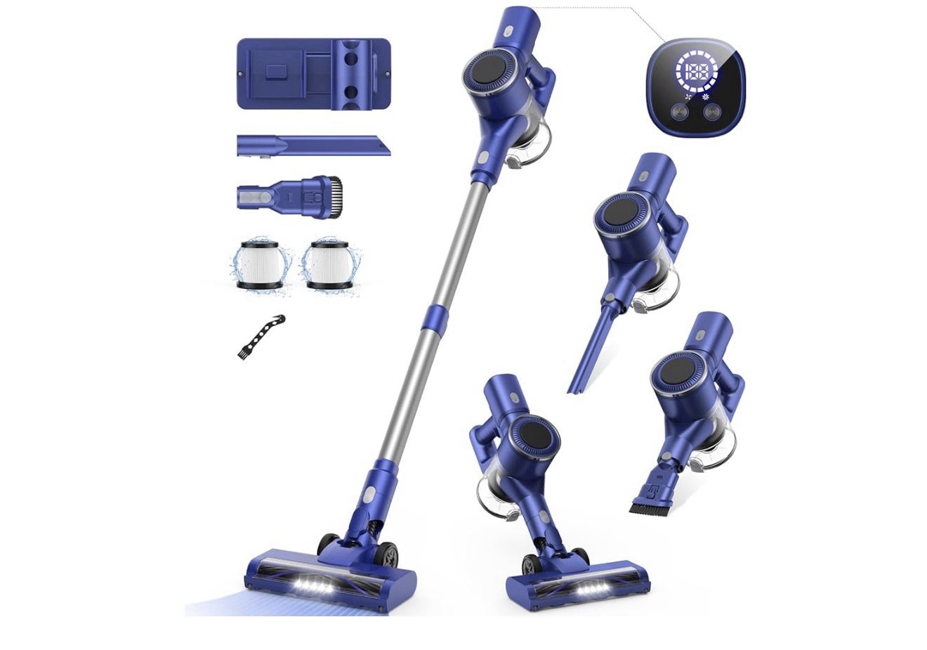 Cordless Vacuum Cleaner LCD Touch Display, 4 in 1 Vacuum 35min Runtime - AS2208 gallery
