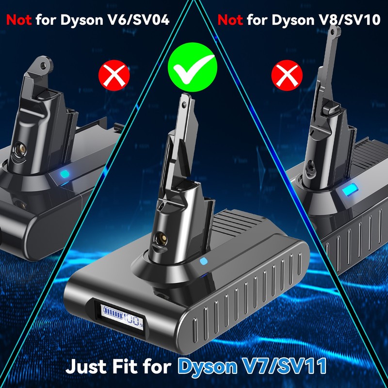 For Dyson V7 Battery SV11 Extra Trigger Motorhead Pro 9000mAh lithium Battery gallery
