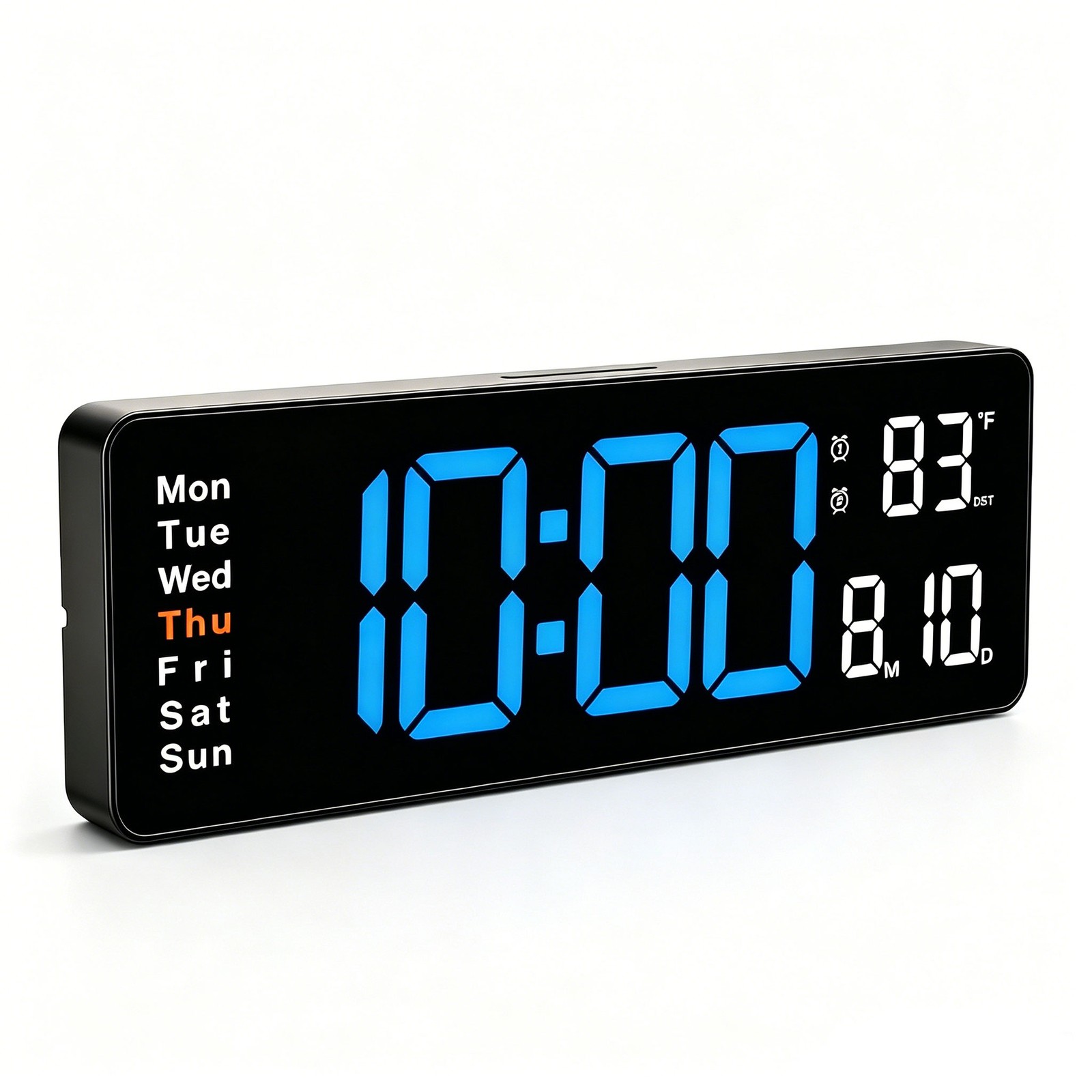 16" Electric Wall Clock w/ RGB Nightlight,DST,Dual Alarm,Temperature,Timer,Date gallery