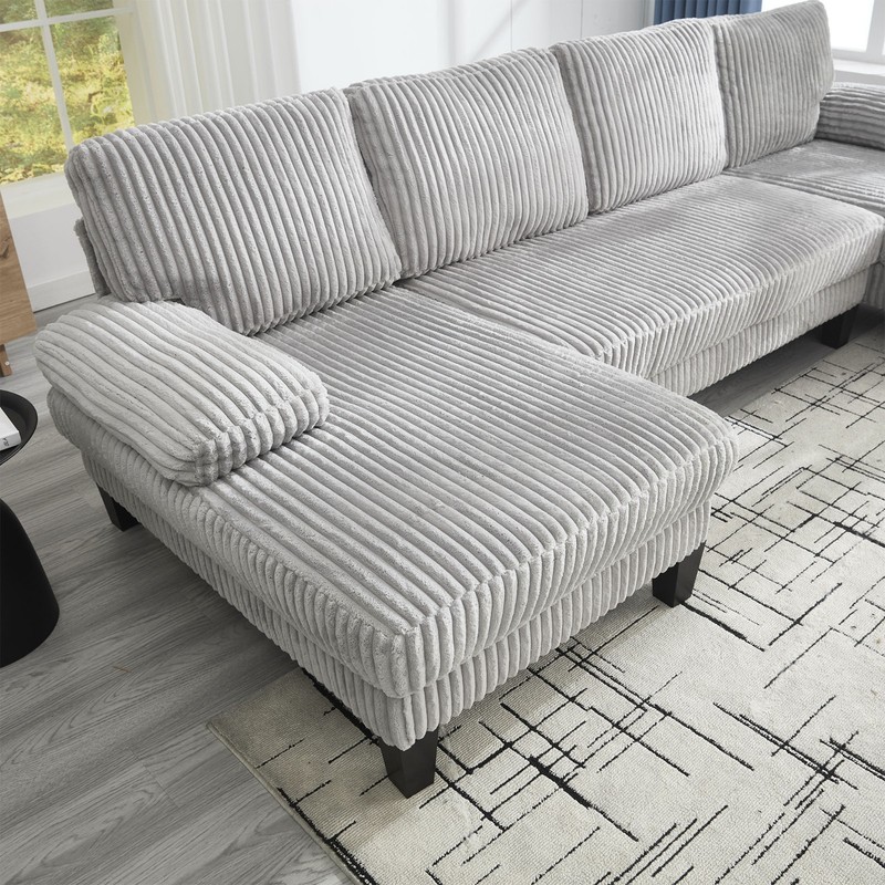U-shaped Sectional Sofa Couch Dual Chaise Lounges Fabric Sleeper Living Room gallery
