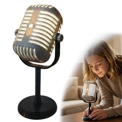 Decorative Microphone LED Night Light Lamp – Perfect Desk Gift for All Rooms