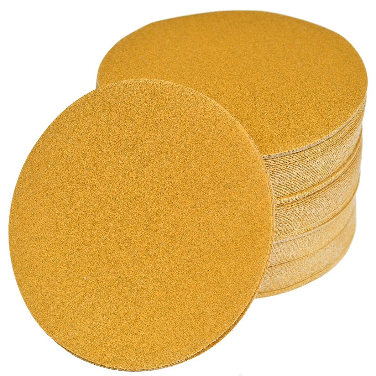 150PACK 150MM 6INCH GOLD SANDING DISCS NO HOLE SAND PAPER HOOK AND LOOP GRIT 280 gallery