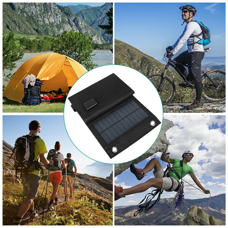 80W Solar Panel Kit USB 12V Battery Charger Folding Portable Power Bank IP65 US gallery