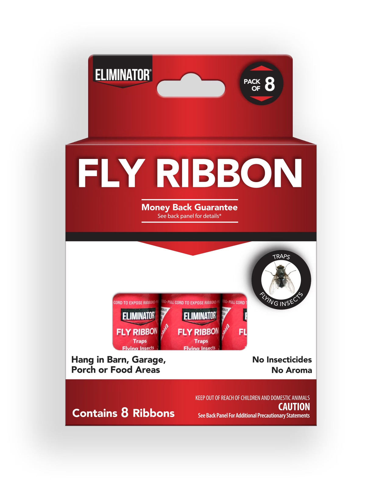 Eliminator Non-Toxic Fly Ribbon, 8 Pack, Poison-Free Pest Control, Sticky Paper gallery