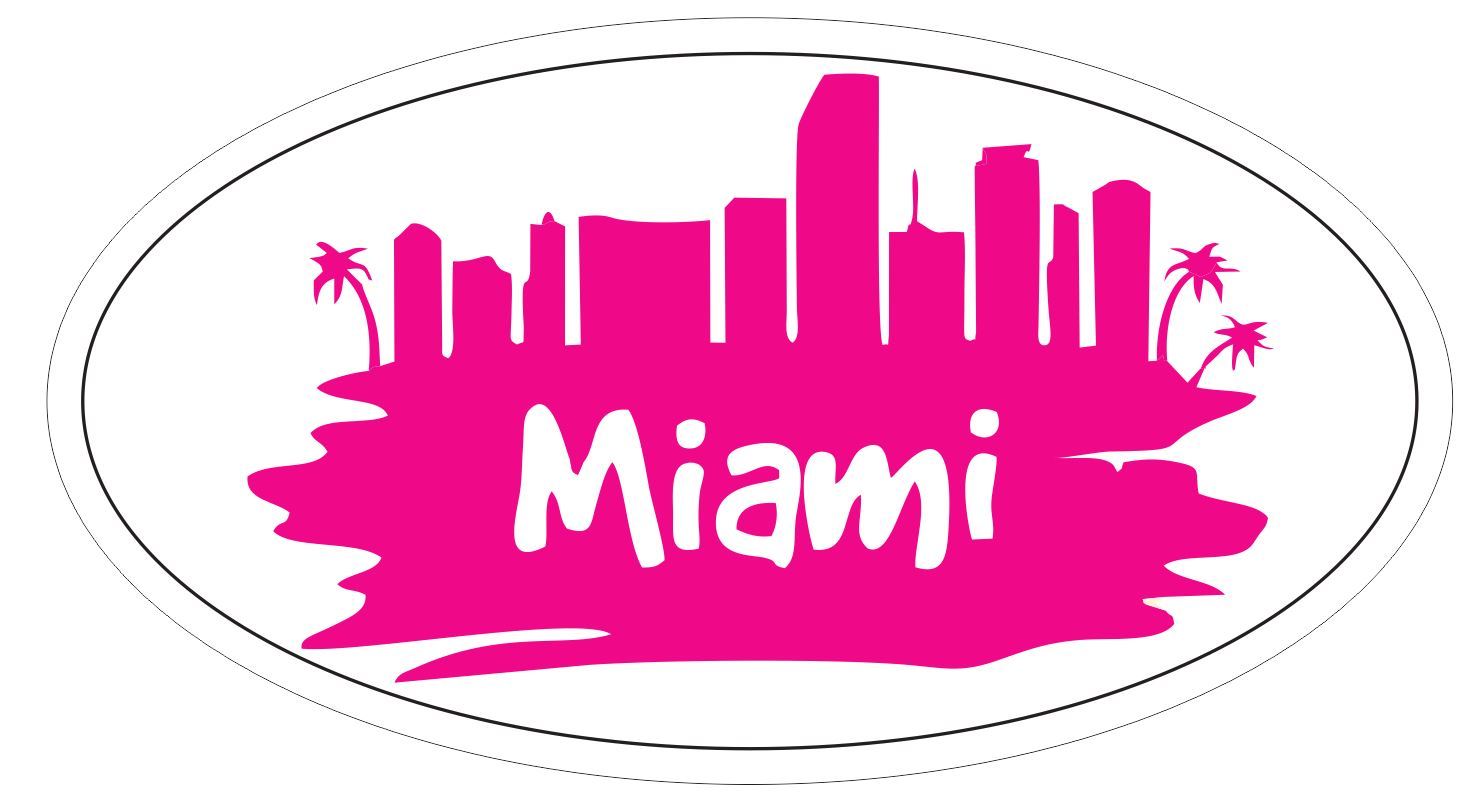 Miami Florida Oval Bumper Sticker or Helmet Sticker D3769 gallery