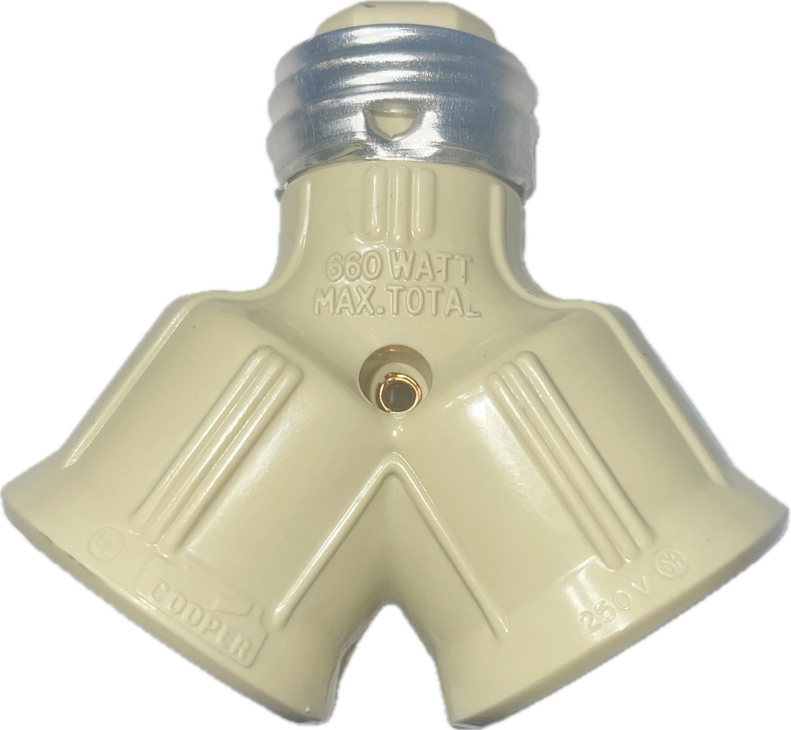 Eaton Cooper 700V Lamp Holder Adapter Ivory 2 Outlet 660W 250V 2 Pack gallery